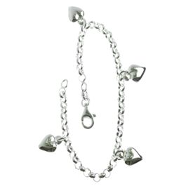Goft R23 Silver Bracelet 4 hearts KES.R23/18,5 - watchesonline.com