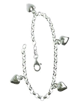 Silver Bracelet 4 hearts R23/18,5