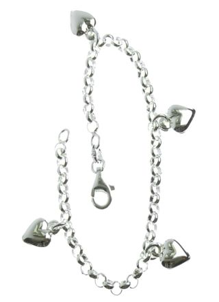 Silver Bracelet 4 hearts R23/18,5