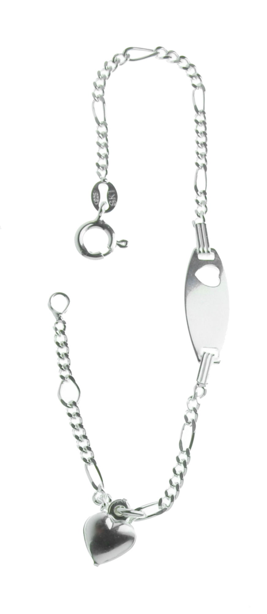 Silver Bracelet heartlaatta R2/16