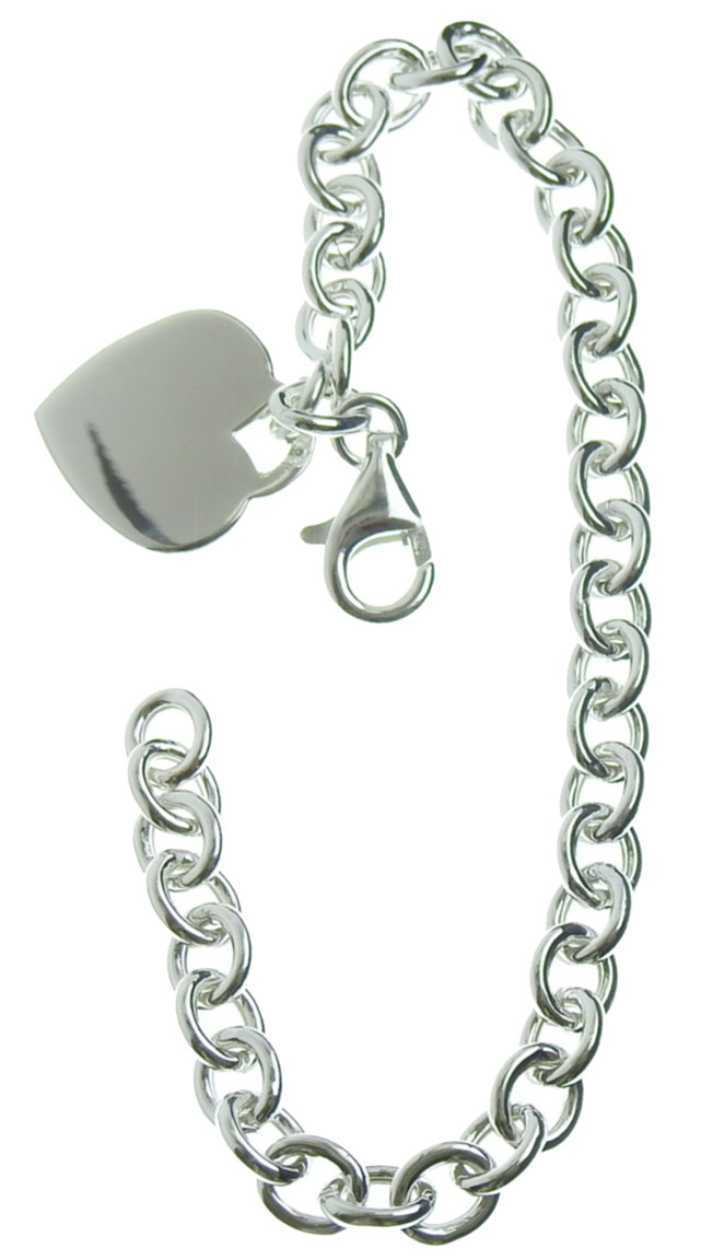 Silver hearthela Bracelet R106/18.5