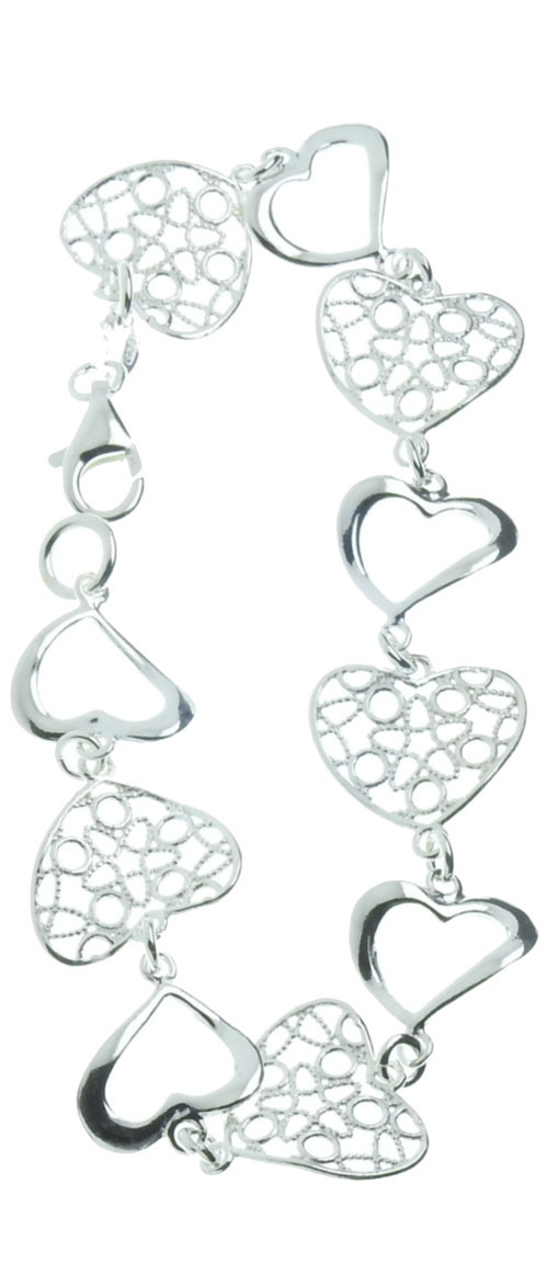 Silver hearts Bracelet R25/18,5