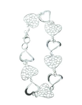 Silver hearts Bracelet R25/18,5