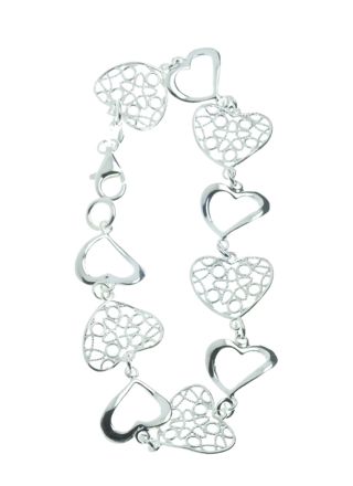 Silver hearts Bracelet R25/18,5