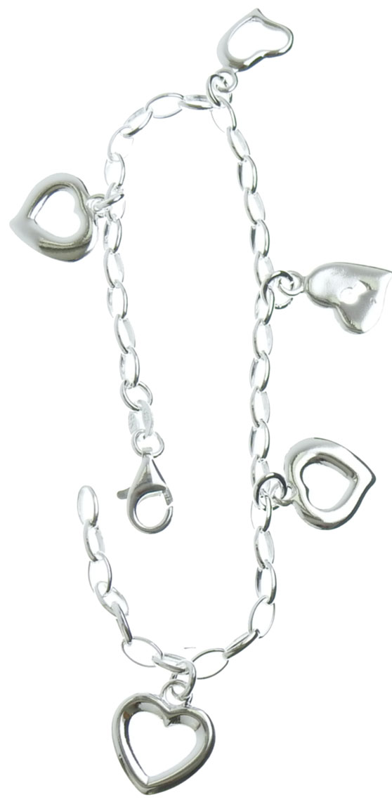 Silver Bracelet heart and lock R27/18.5