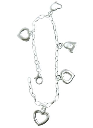 Silver Bracelet heart and lock R27/18.5