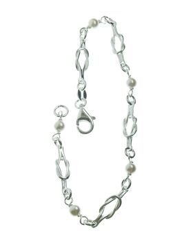 Silver Bracelet with pearls R127/18.5