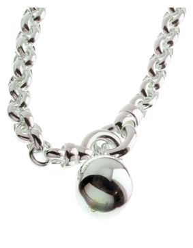 Silver Belcher Chain With Ball Pendant EK20/45