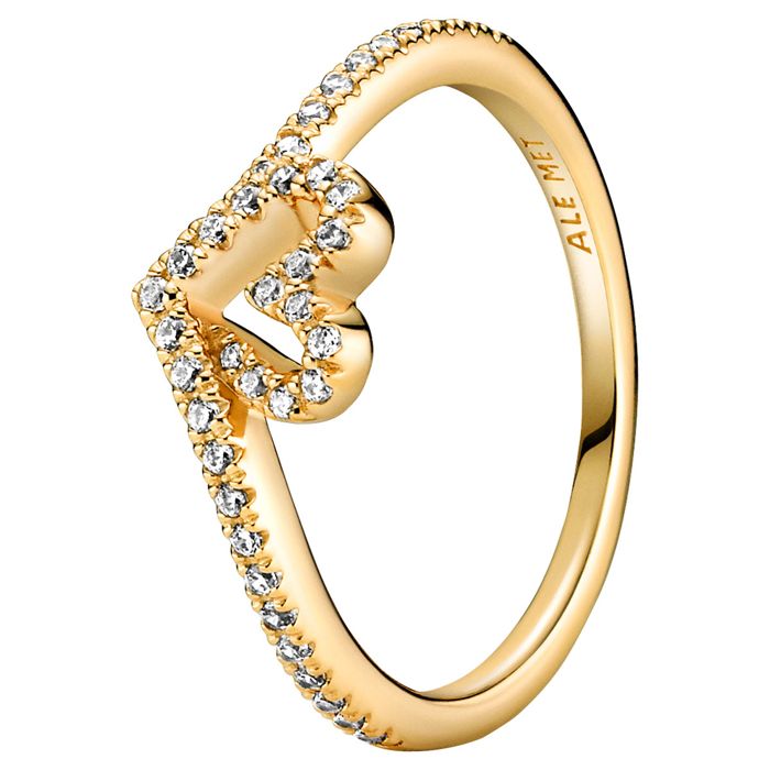 Pandorashop Mk Sparkling Wishbone Necklace Pandora Gold