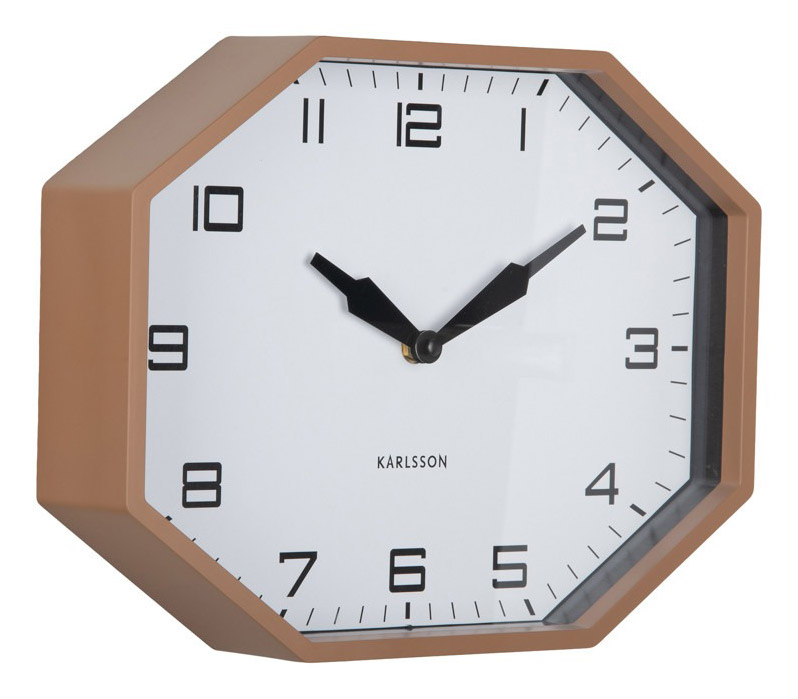 Karlsson wall clock Modern Factory Octagon mocha brown KA6067BR