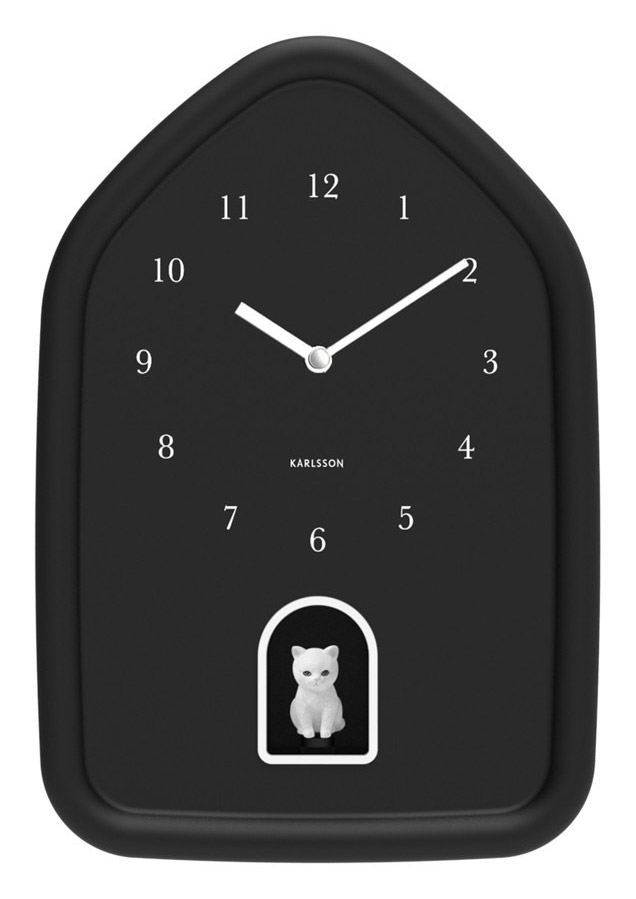 Karlsson wall clock Modern Kitty black KA6100BK