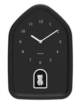Karlsson wall clock Modern Kitty black KA6100BK