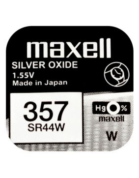 Maxell SR44W silver oxide battery 357