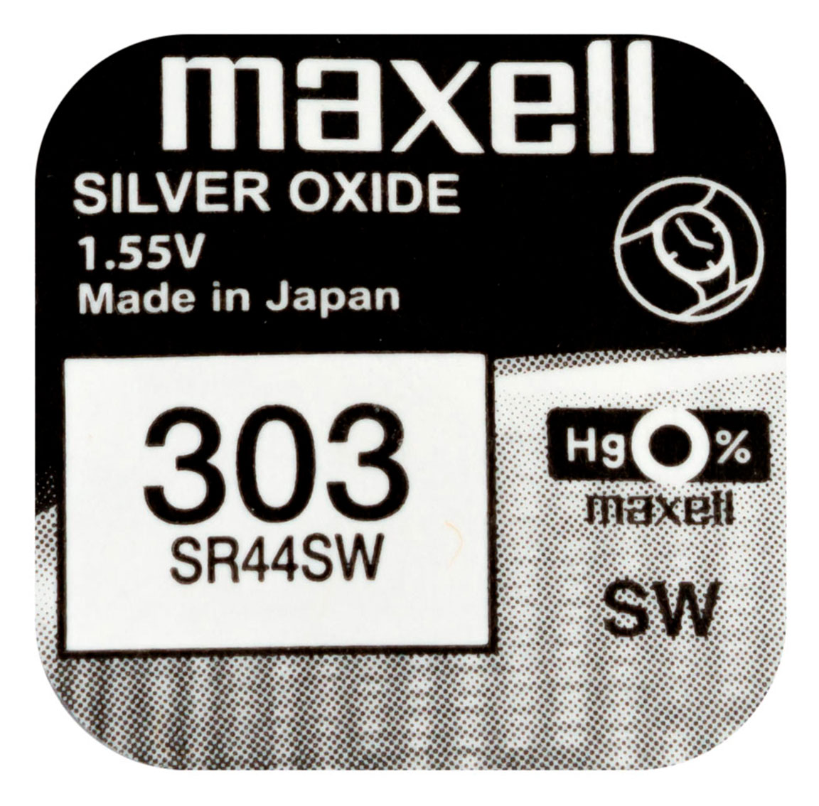 Maxell SR44SW silver oxide battery 303
