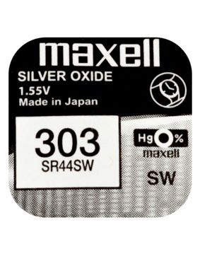 Maxell SR44SW silver oxide battery 303