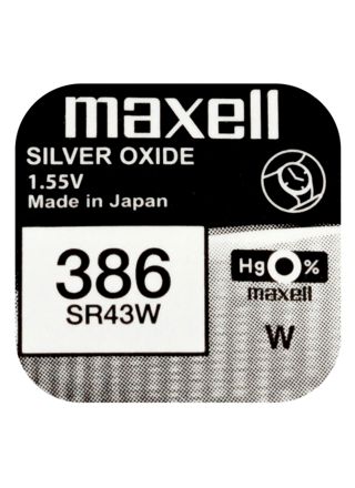 Maxell SR43W silver oxide battery 386