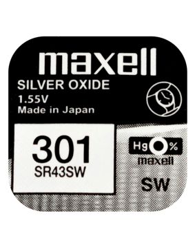 Maxell SR43SW silver oxide battery 301