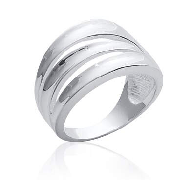 Lykka wide crossover ring in silver 14 mm