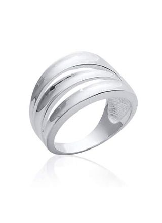 Lykka wide crossover ring in silver 14 mm