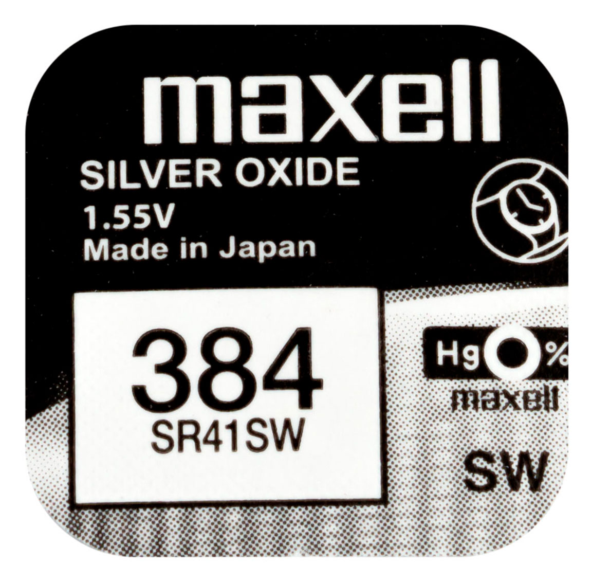 Maxell SR41SW silver oxide battery 384