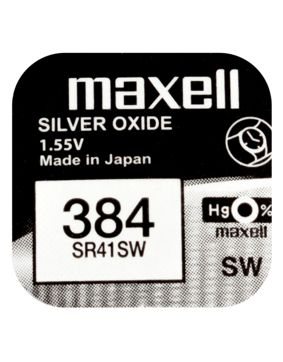 Maxell SR41SW silver oxide battery 384