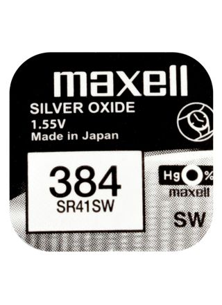 Maxell SR41SW silver oxide battery 384