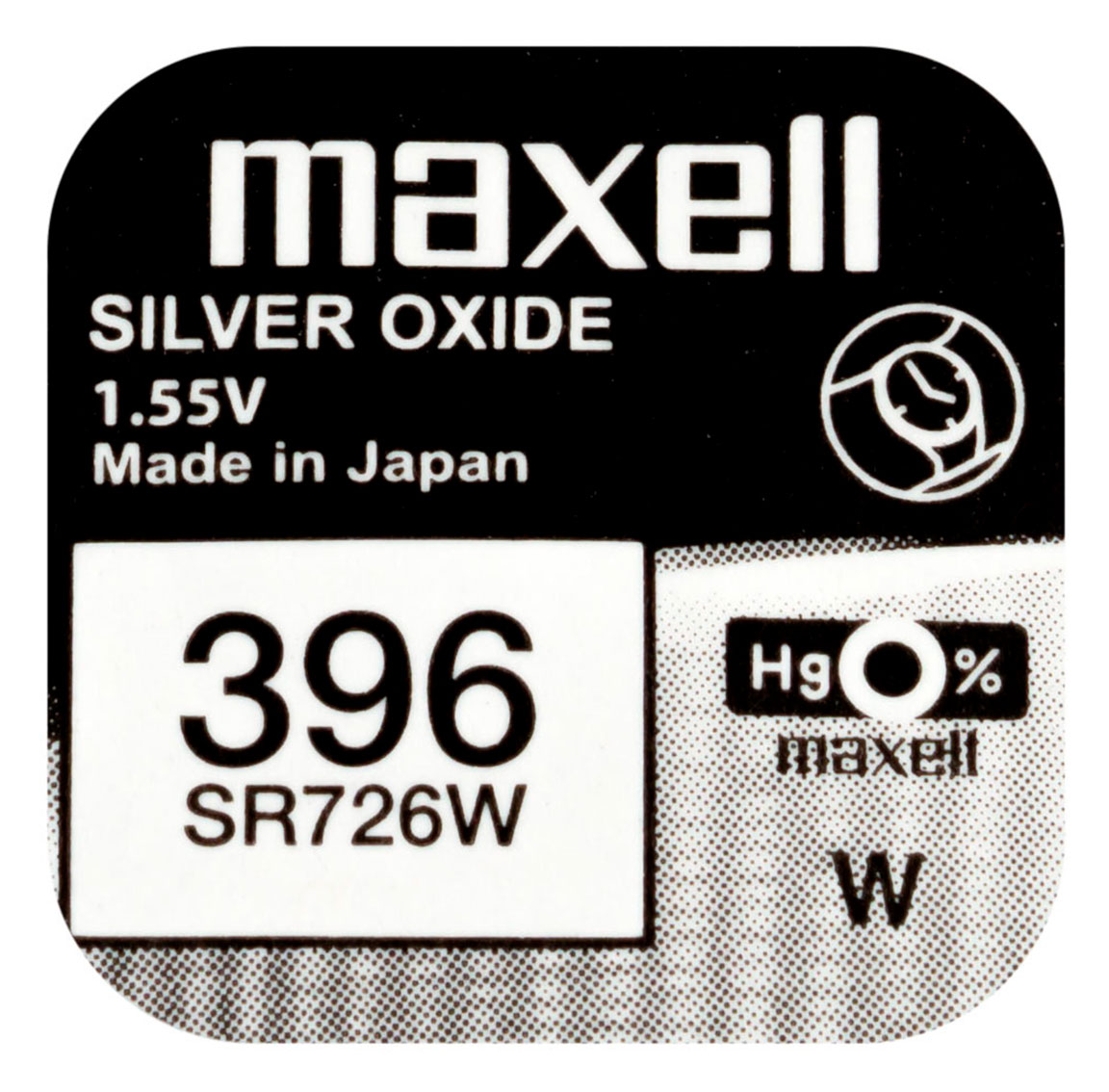 Maxell SR726W silver oxide battery 396
