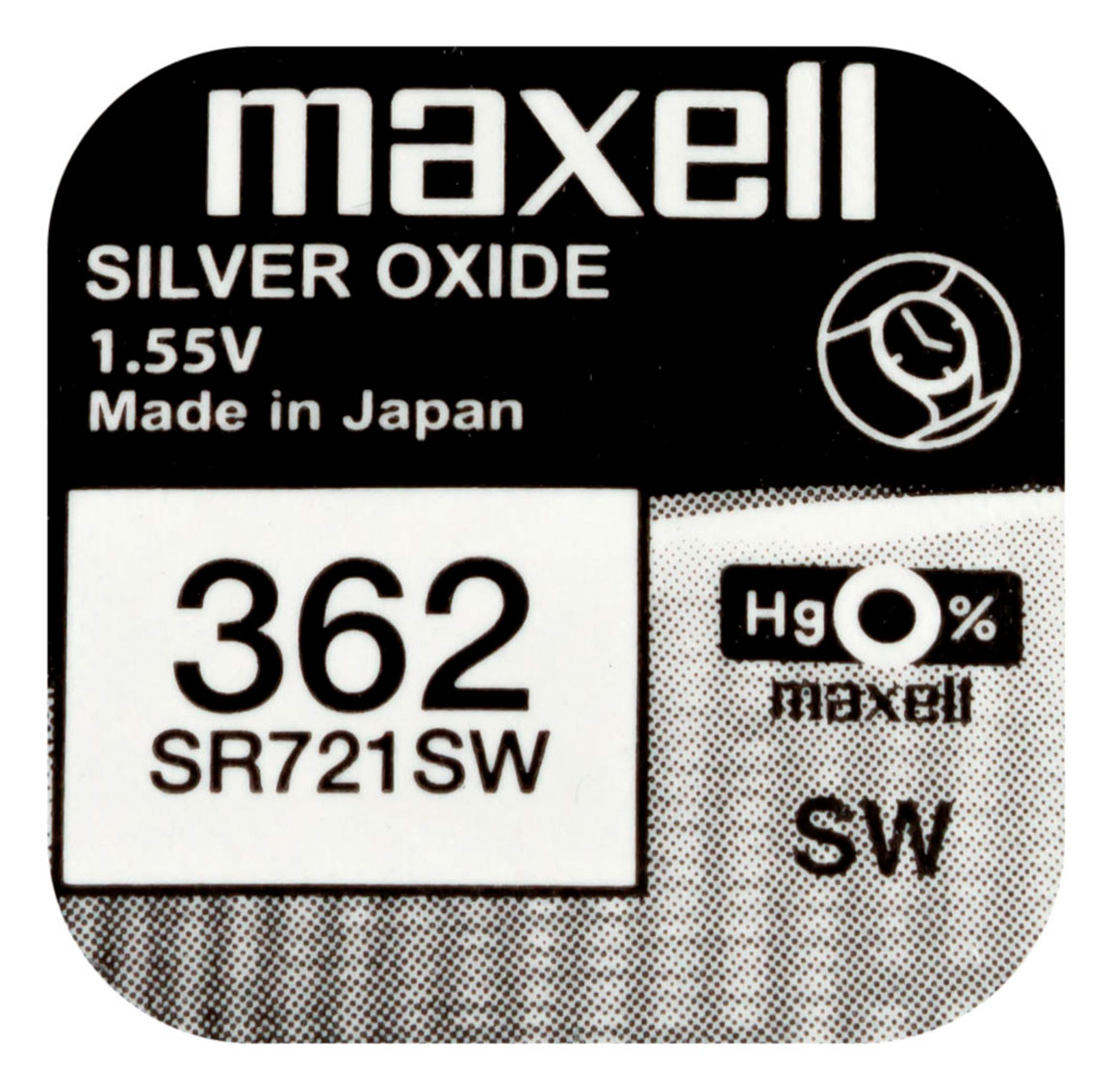Maxell SR721SW silver oxide battery 362