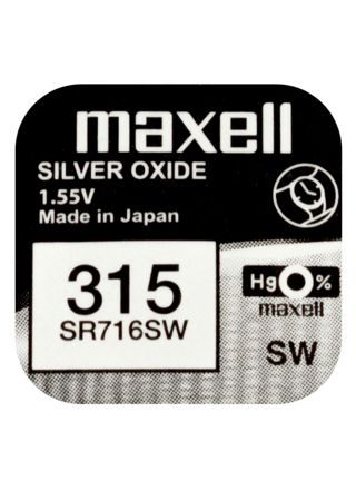 Maxell SR716SW silver oxide battery 315