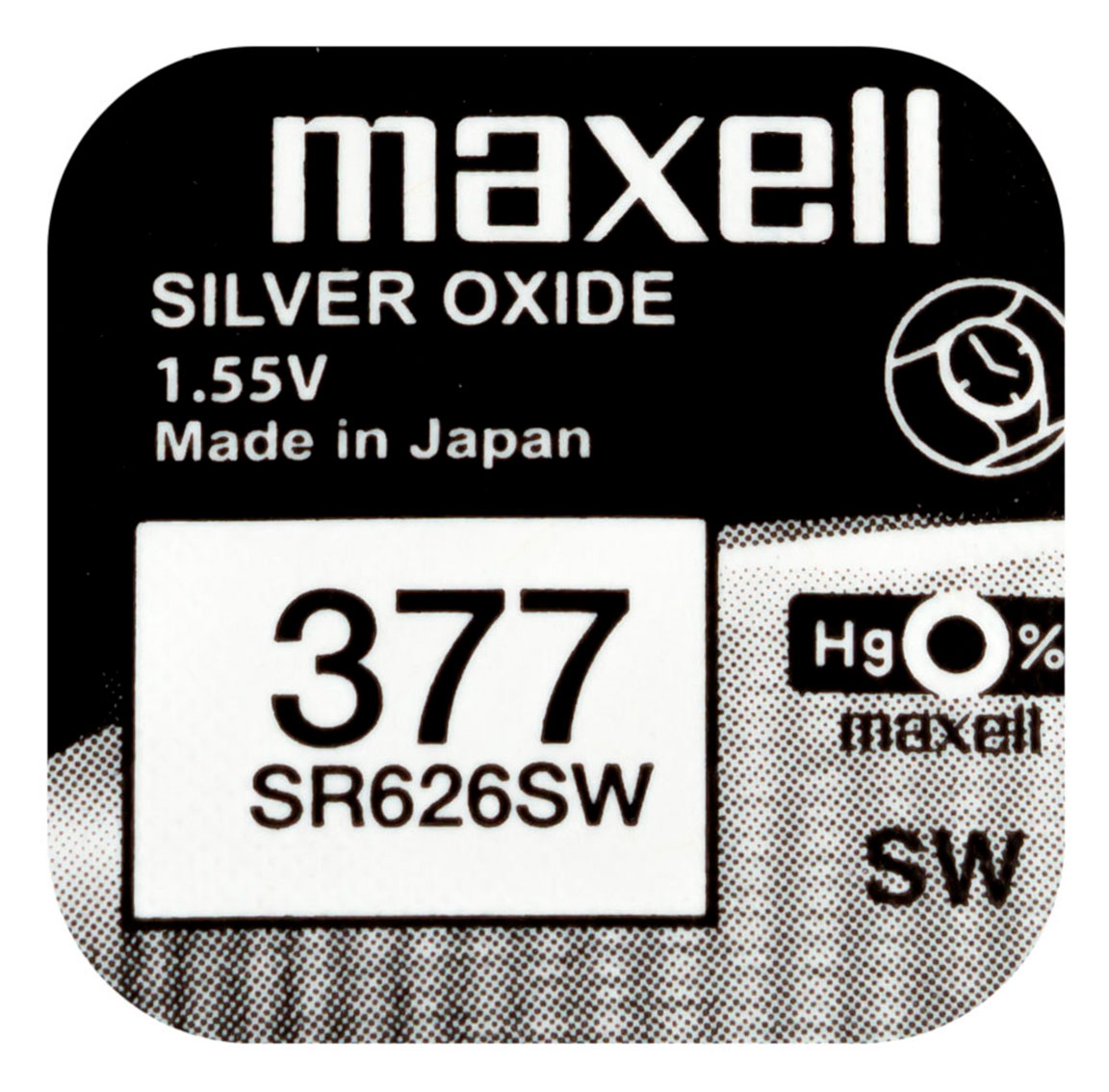 Maxell SR626SW silver oxide battery 377 