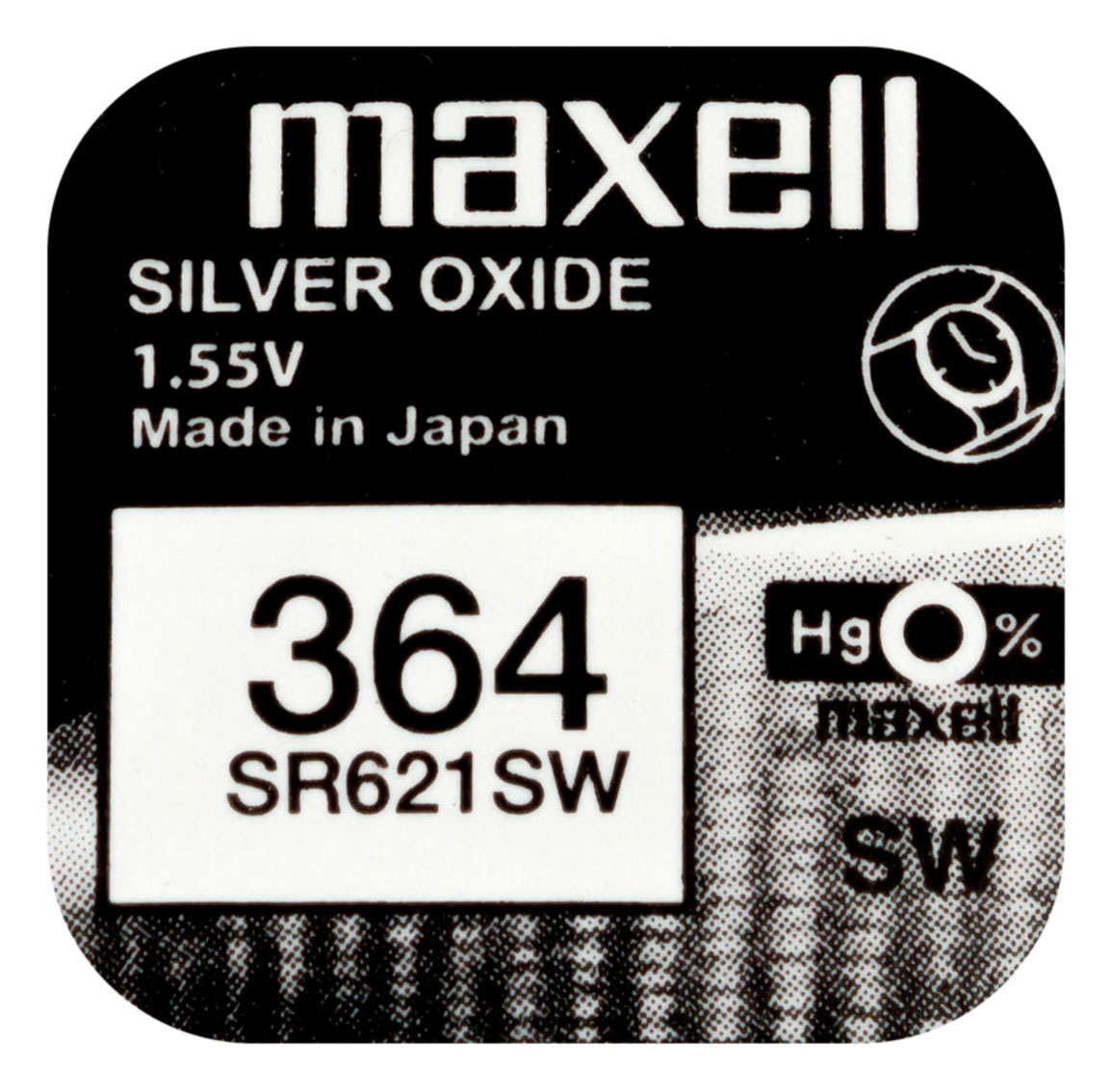 Maxell SR621SW silver oxide battery 364