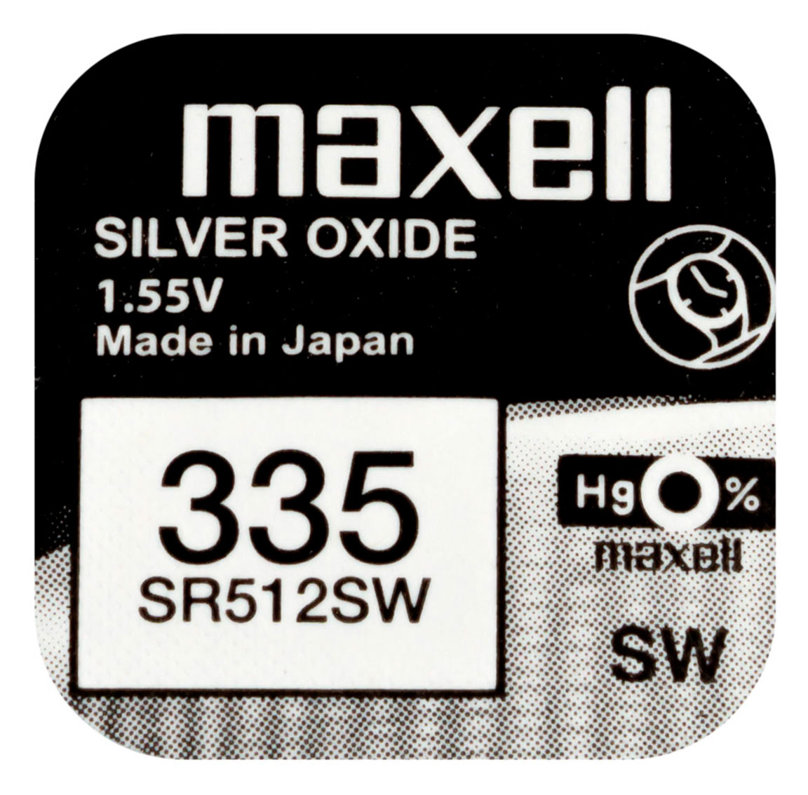 Maxell SR512SW silver oxide battery 335