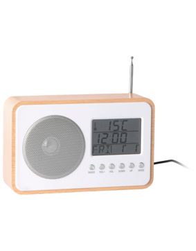 Karlsson FM Radio Light Wood Veneer Alarm Clock KA6036WD