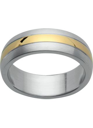 Lykka two-tone plain steel ring 6 mm