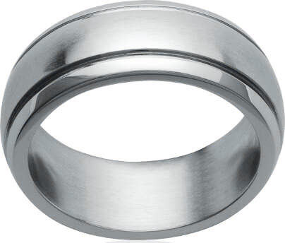 Lykka grooved plain steel ring with 7 mm