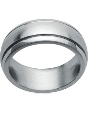 Lykka grooved plain steel ring with 7 mm