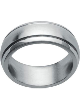 Lykka grooved plain steel ring with 7 mm