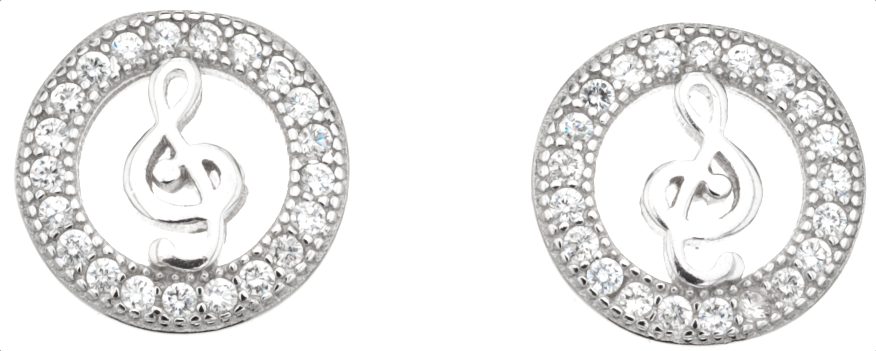 Silver Bar Clef studearrings 10 mm 1847