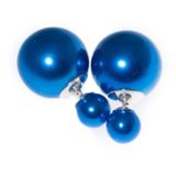 BB Earrings Pearl 8/16 Electric Blue