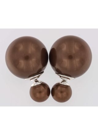 BB Earrings Pearl 8/16 Brown