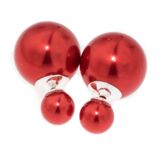 BB Earrings Ball 8/16 Red Metallic