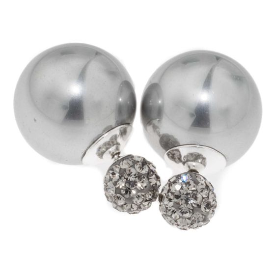 BB-earrings pearl Cz Grey Dior