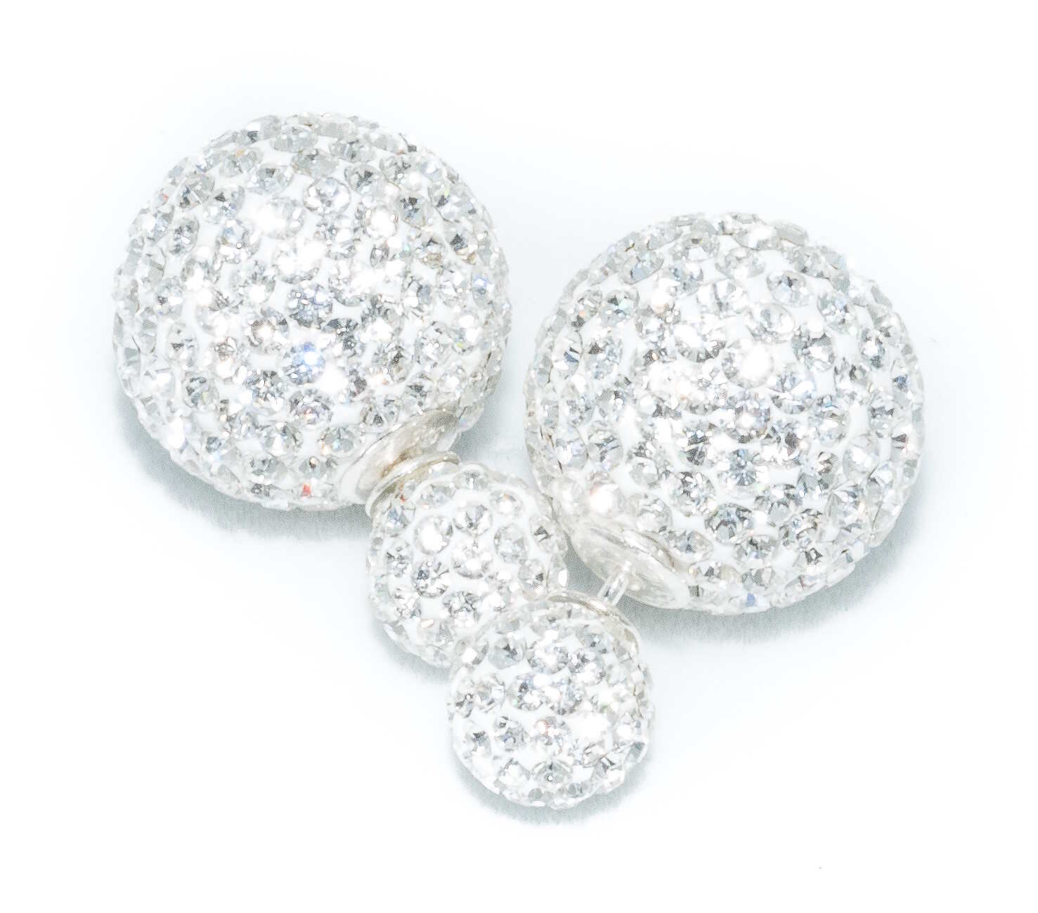 BB Earrings Crystal 8/16 White