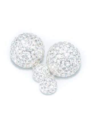 BB Earrings Crystal 8/16 White