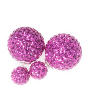 BB Earrings Crystal 8/16 Fuchsia