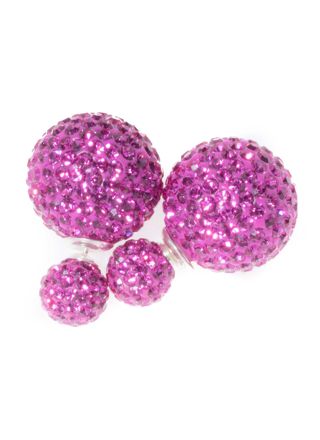 BB Earrings Crystal 8/16 Fuchsia