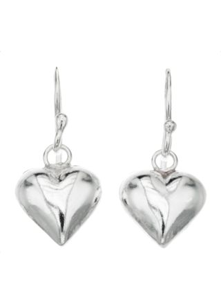 Silver Bar Sentin heart hanging earrings 25 mm 1853