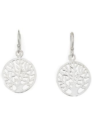Silver Bar Tree of life hanging earrings 30 mm 1855
