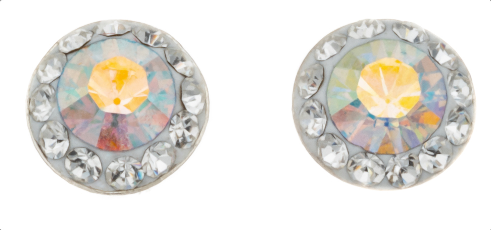 Silver Bar Spectrum studearrings clear 6mm 1863