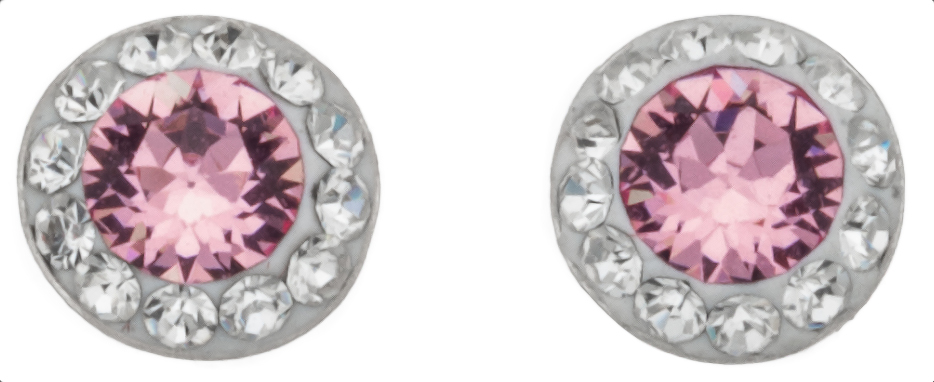 Silver Bar Spectrum studearrings pink 6mm 1864